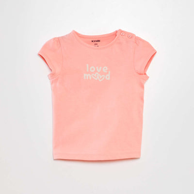 Printed slogan T-shirt PINK