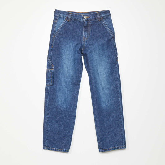 Straight-leg jeans with side pockets BLUE