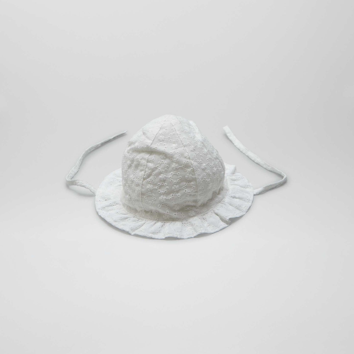 Broderie anglaise sun hat WHITE