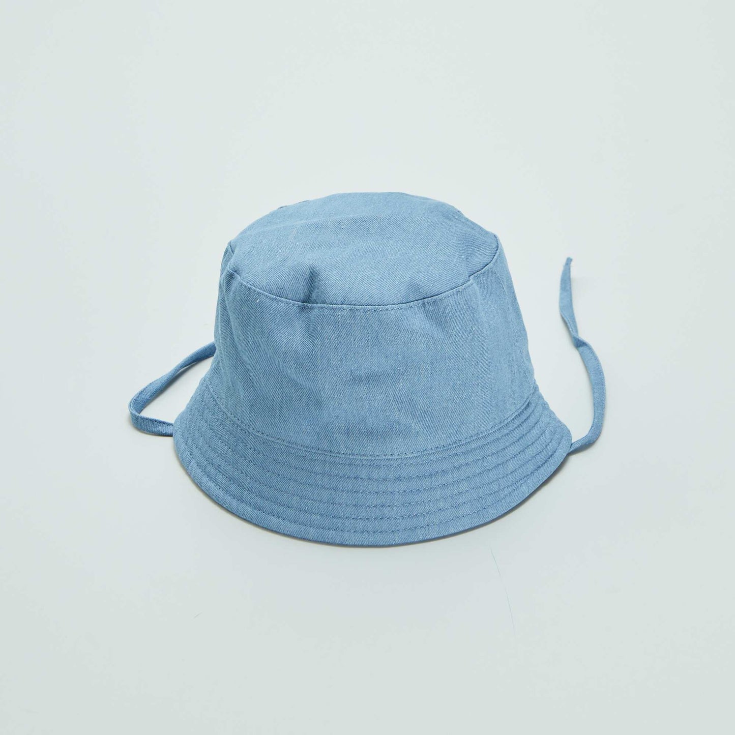 Tie-on plain bucket hat BLUE