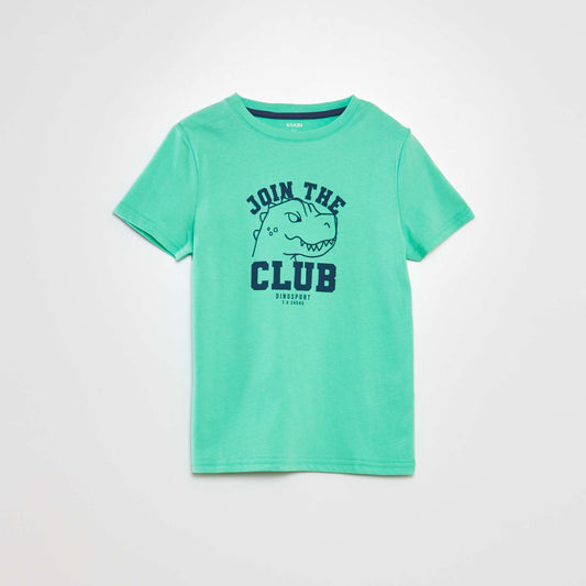 Round-neck cotton T-shirt GREEN