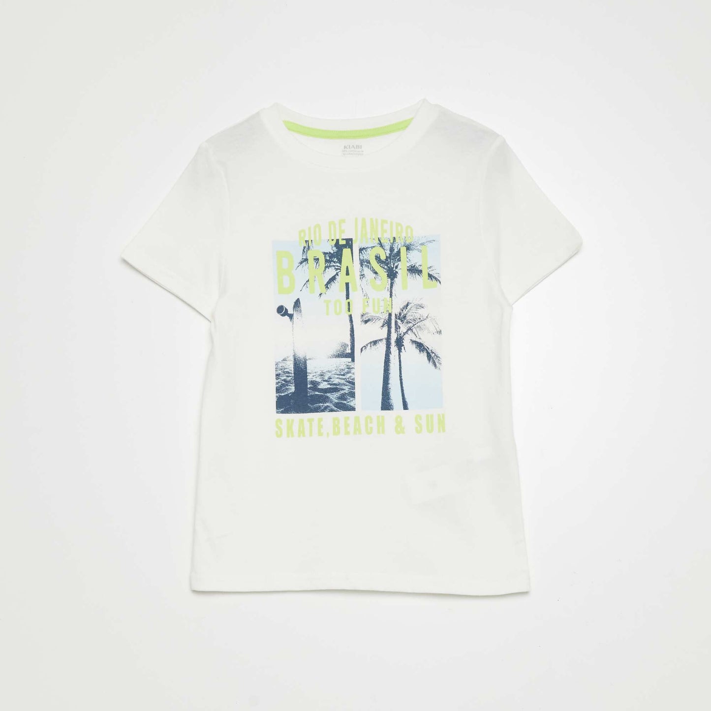 T-shirt with round neck and short sleeves WHITE