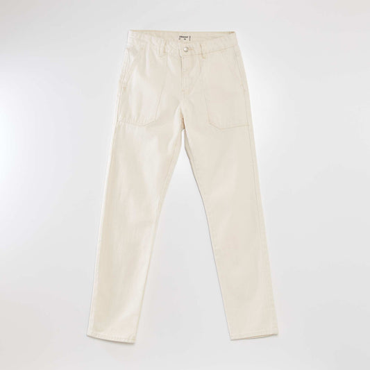 5-pocket straight-leg jeans BEIGE