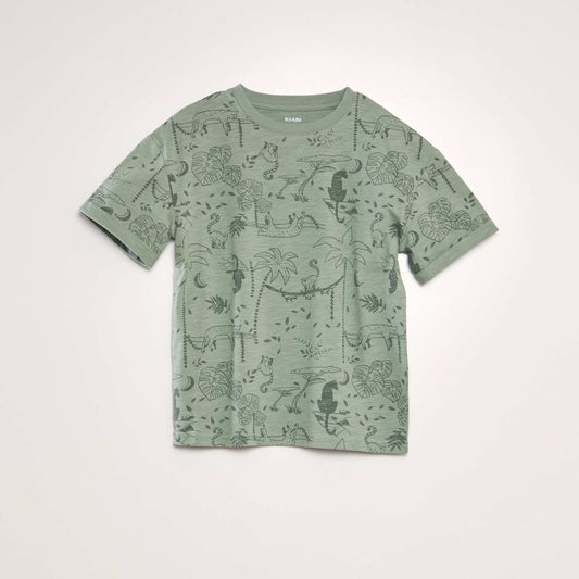T-shirt with decorative print GREEN