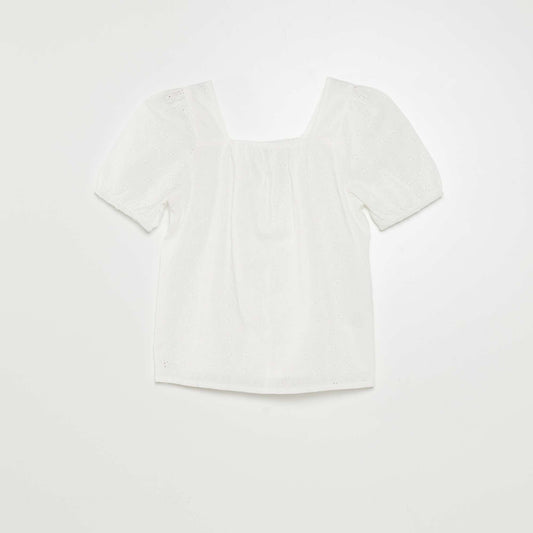 Broderie anglaise blouse WHITE
