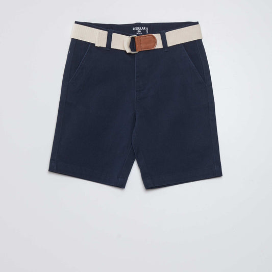 Chino shorts + belt BLUE
