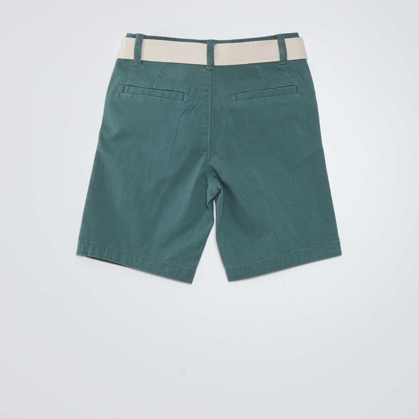Chino shorts + belt GREEN