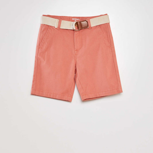 Chino shorts + belt ORANGE