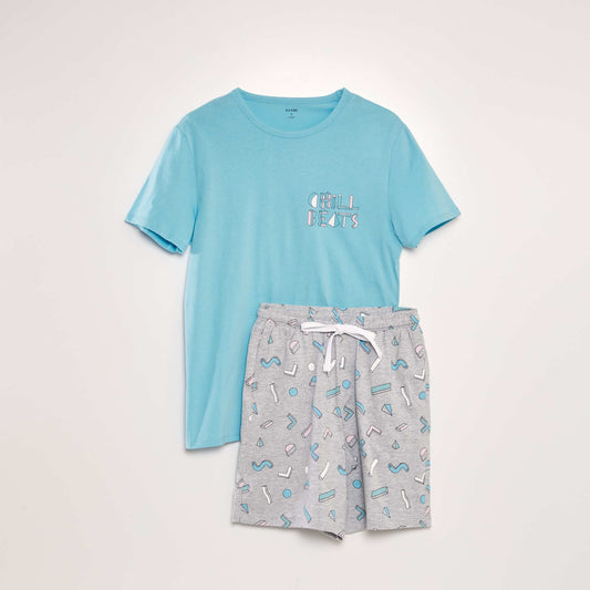 T-shirt and shorts pyjama set - 2-piece set GREY