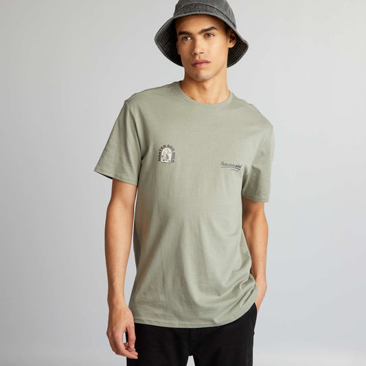 Short-sleeved printed T-shirt GREEN