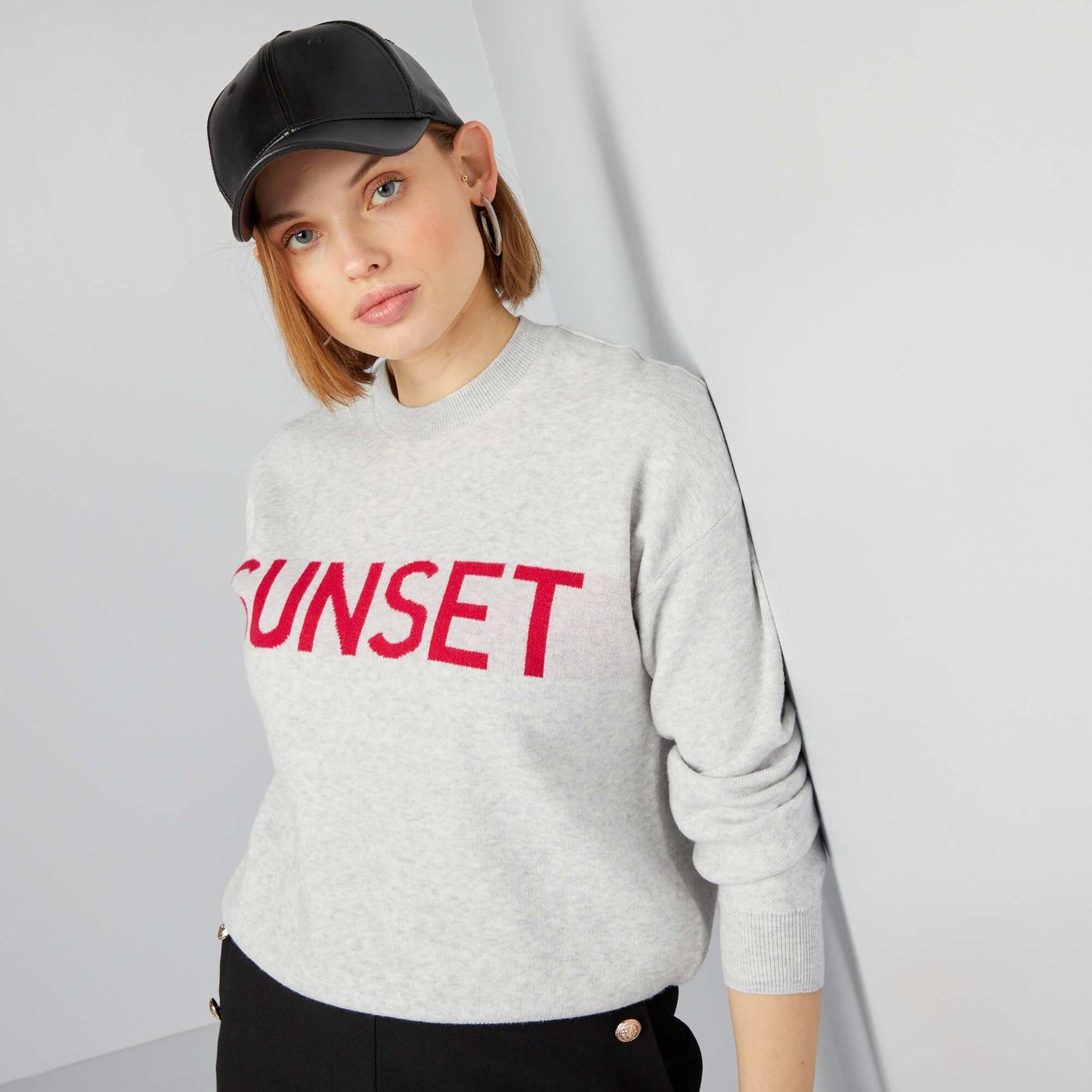 Jumper with lettering GREY