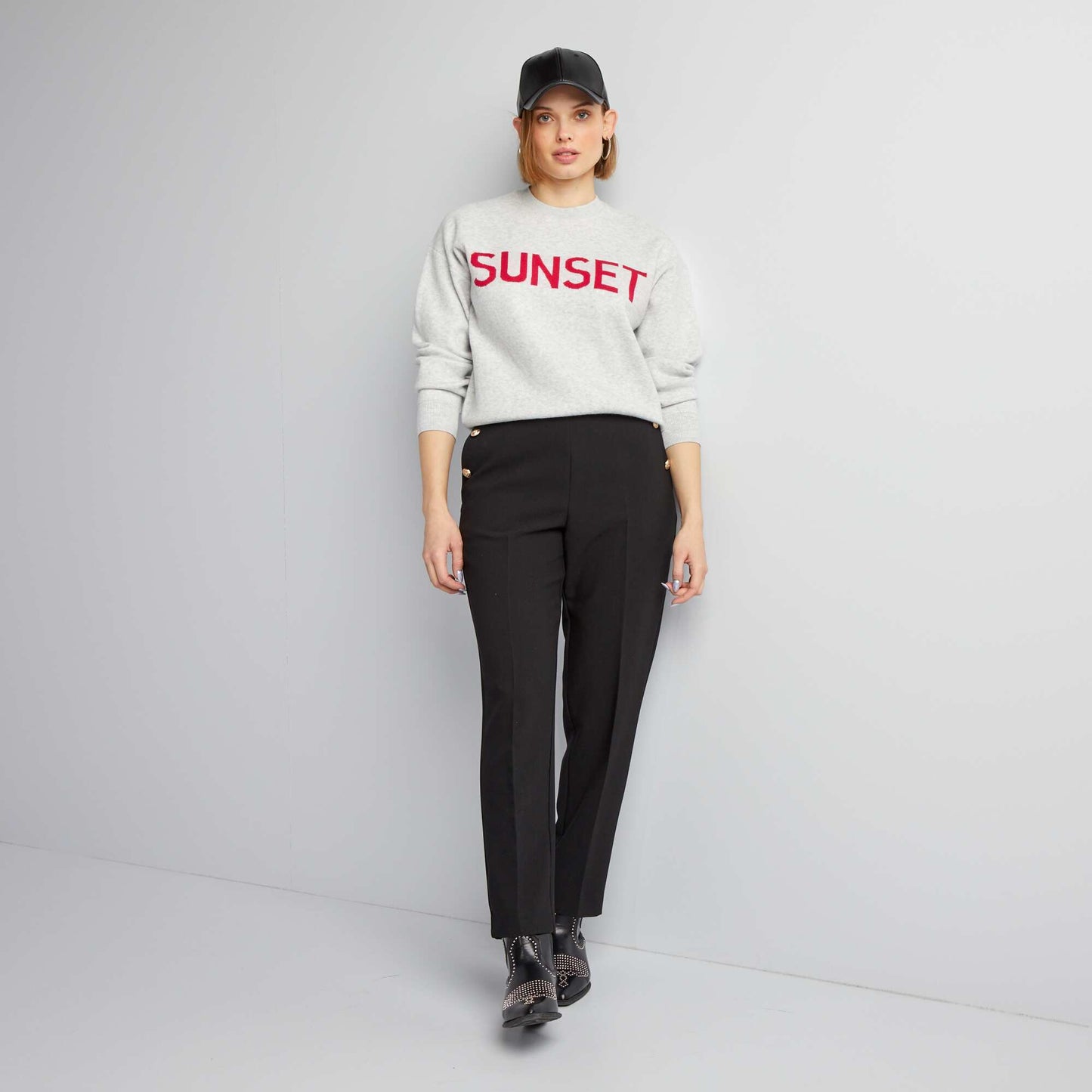 Jumper with lettering GREY