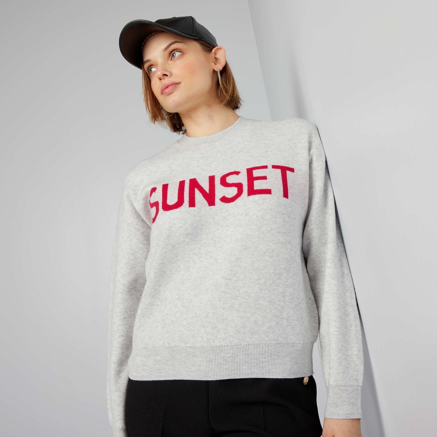 Jumper with lettering GREY