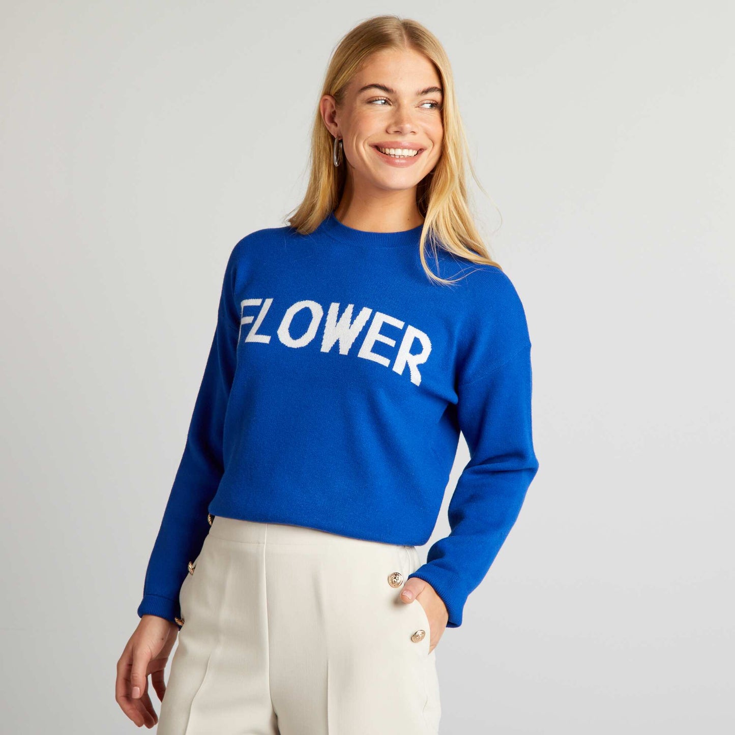 Jumper with lettering BLUE