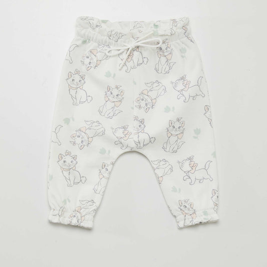 Trousers with all-over Marie design WHITE