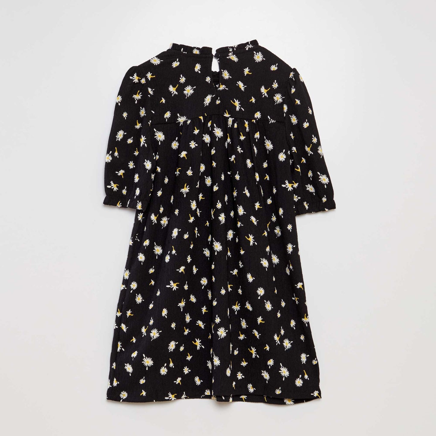 Short dress made from printed crêpe knit fabric BLACK