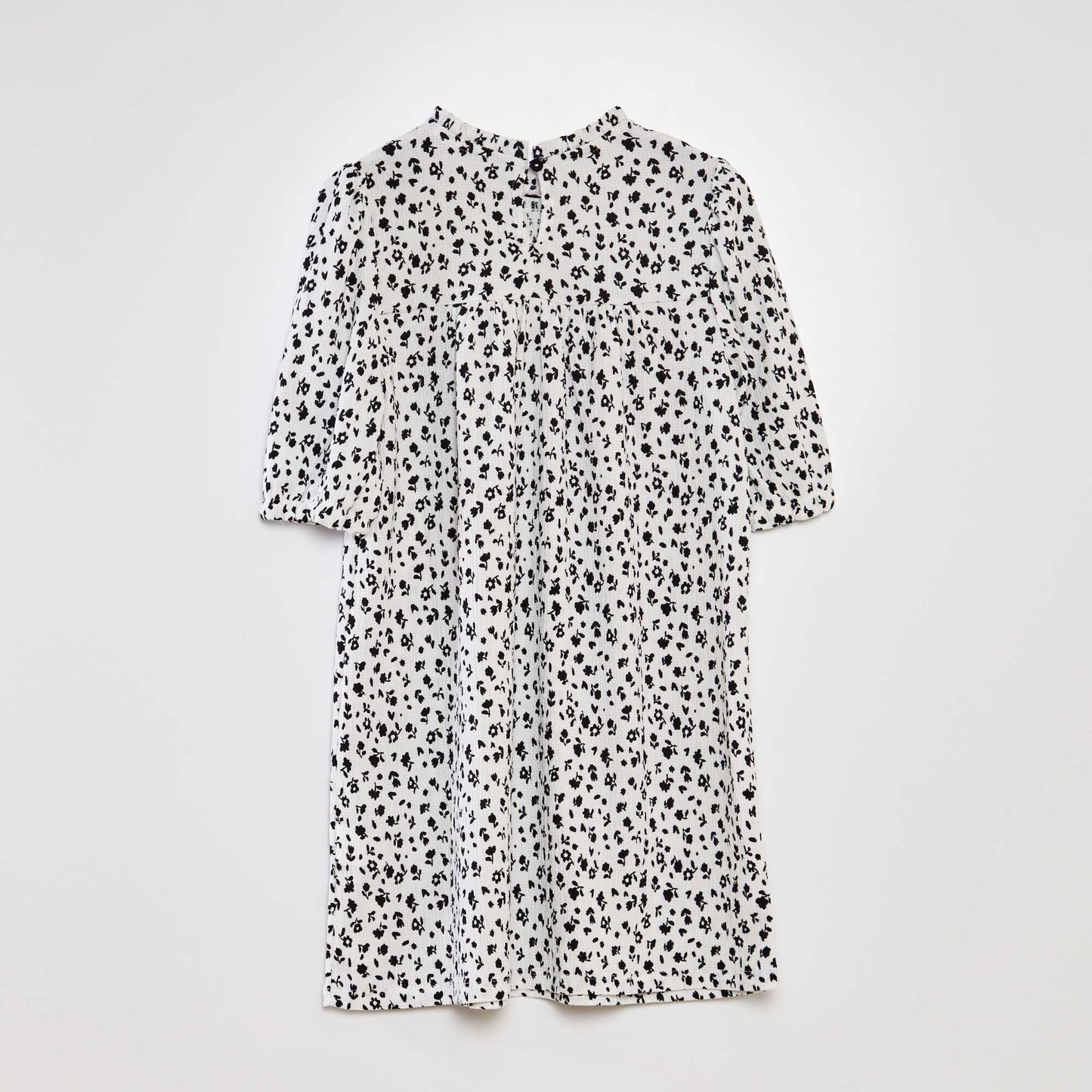 Short dress made from printed crêpe knit fabric WHITE