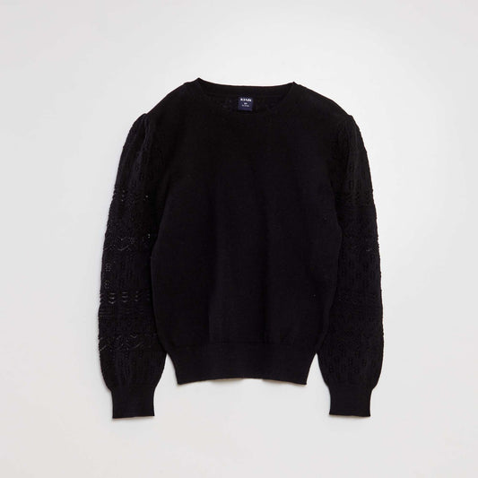 Fine knit sweater BLACK
