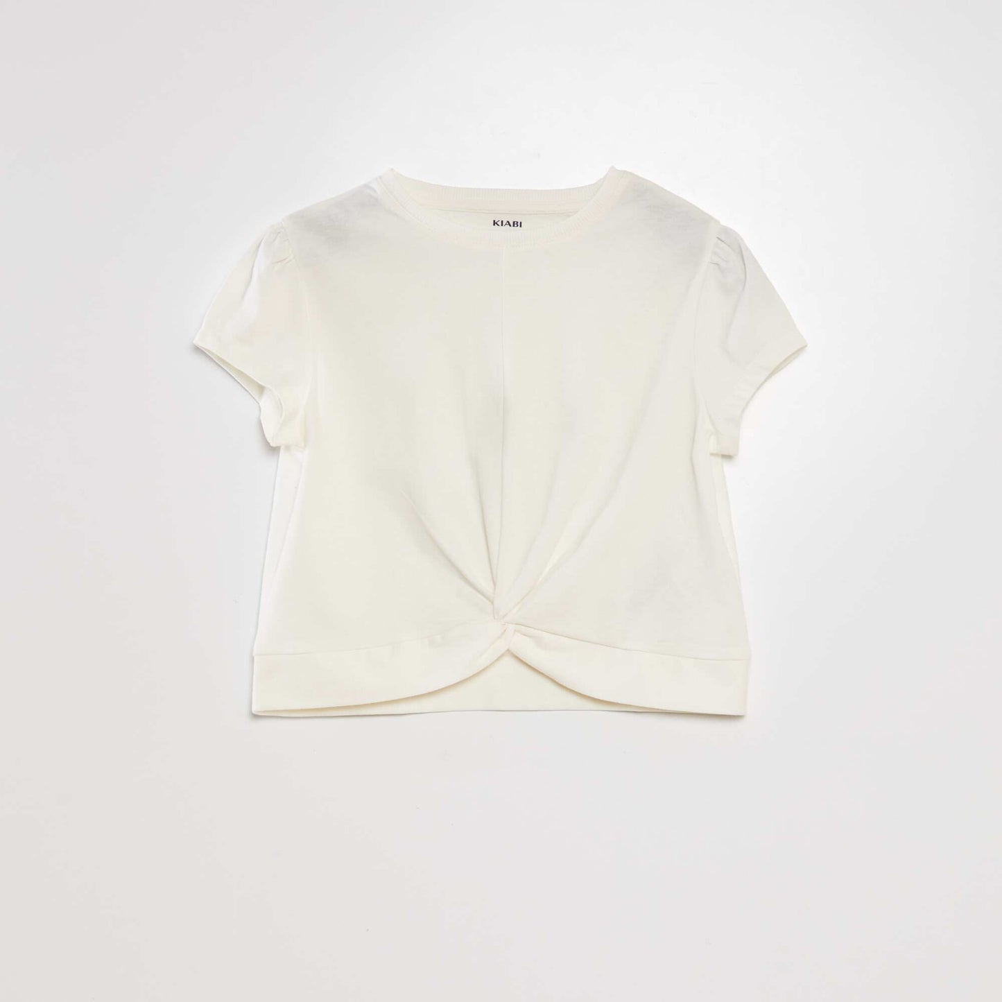 T-shirt with knotted front WHITE