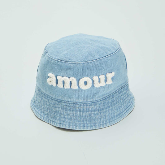 Denim 'amour' bucket hat PINK