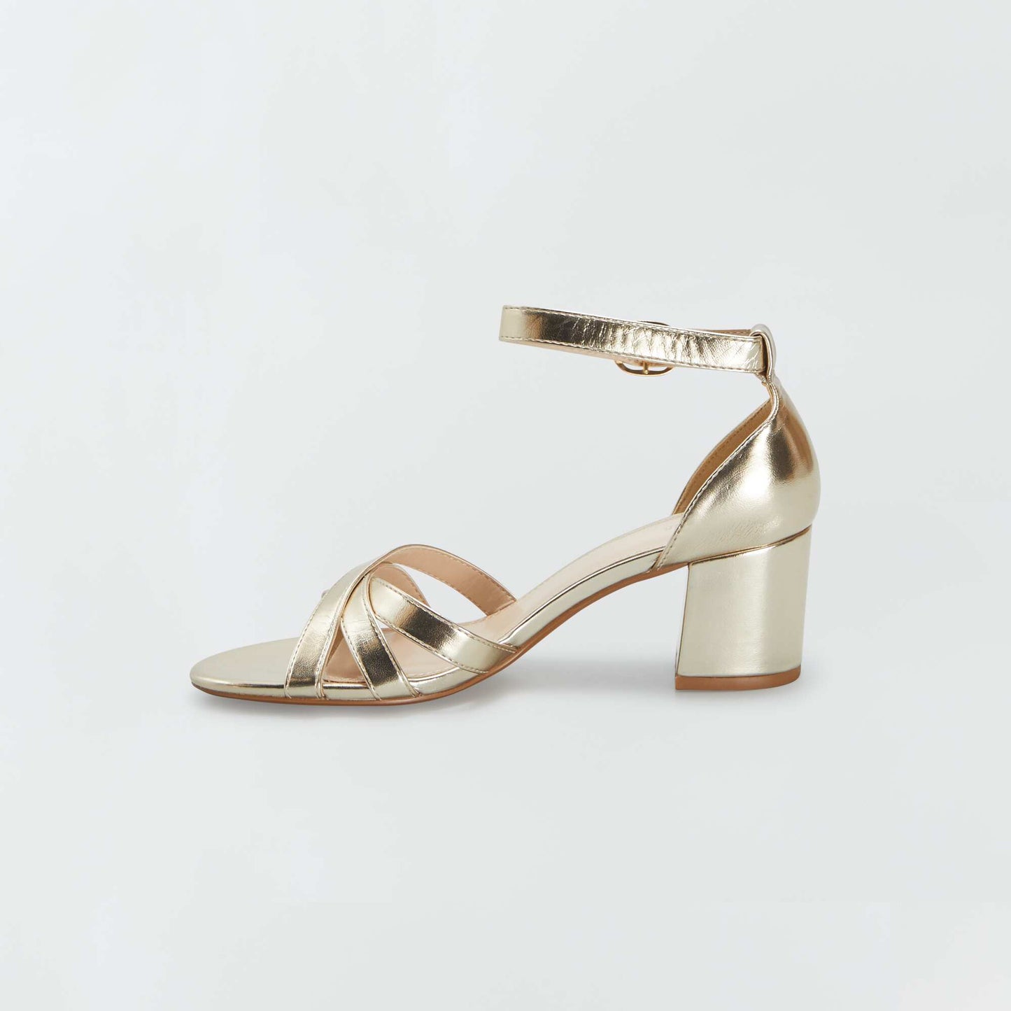 Heeled gold sandals YELLOW