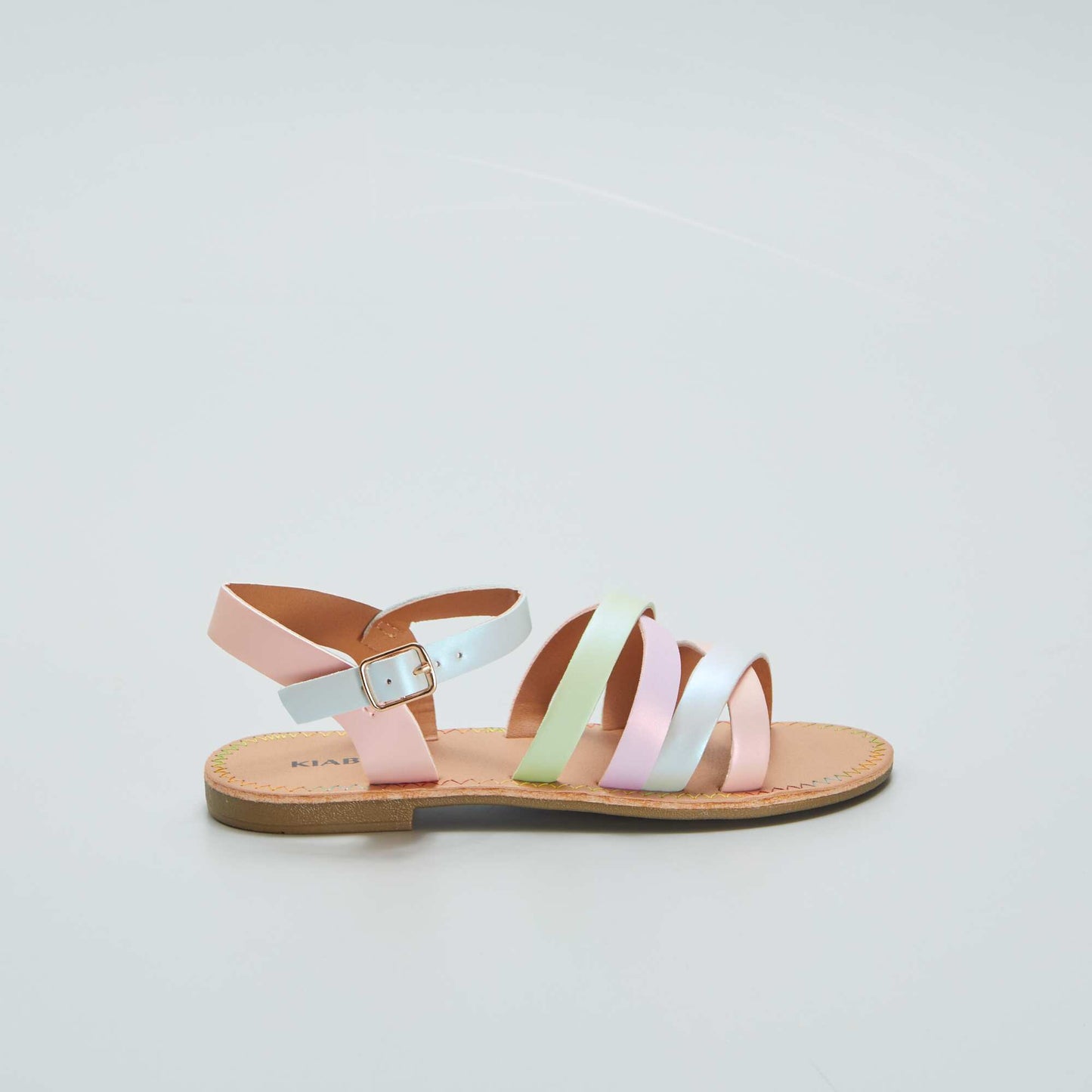 Sandals with multicoloured straps PINK