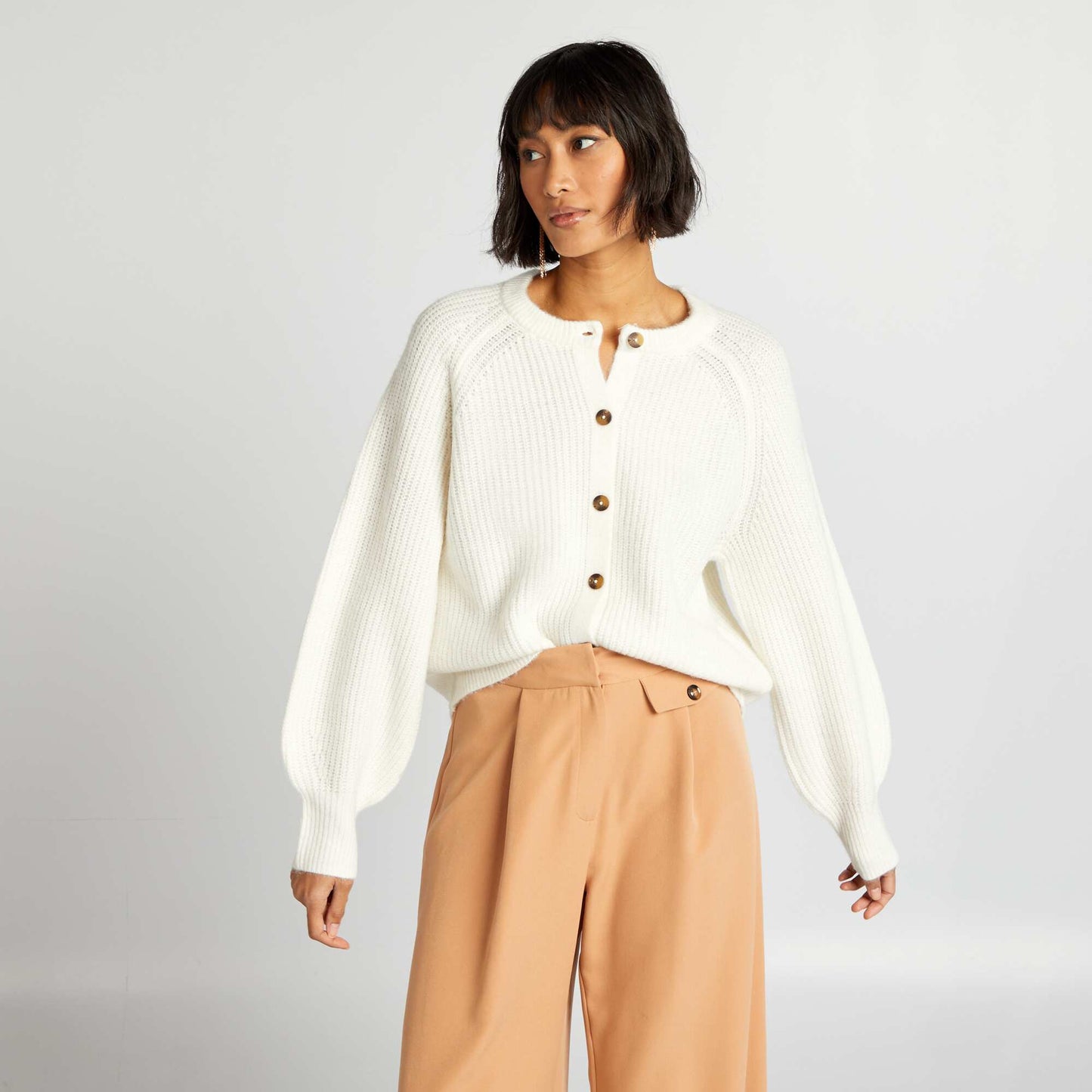 Warm cardigan WHITE
