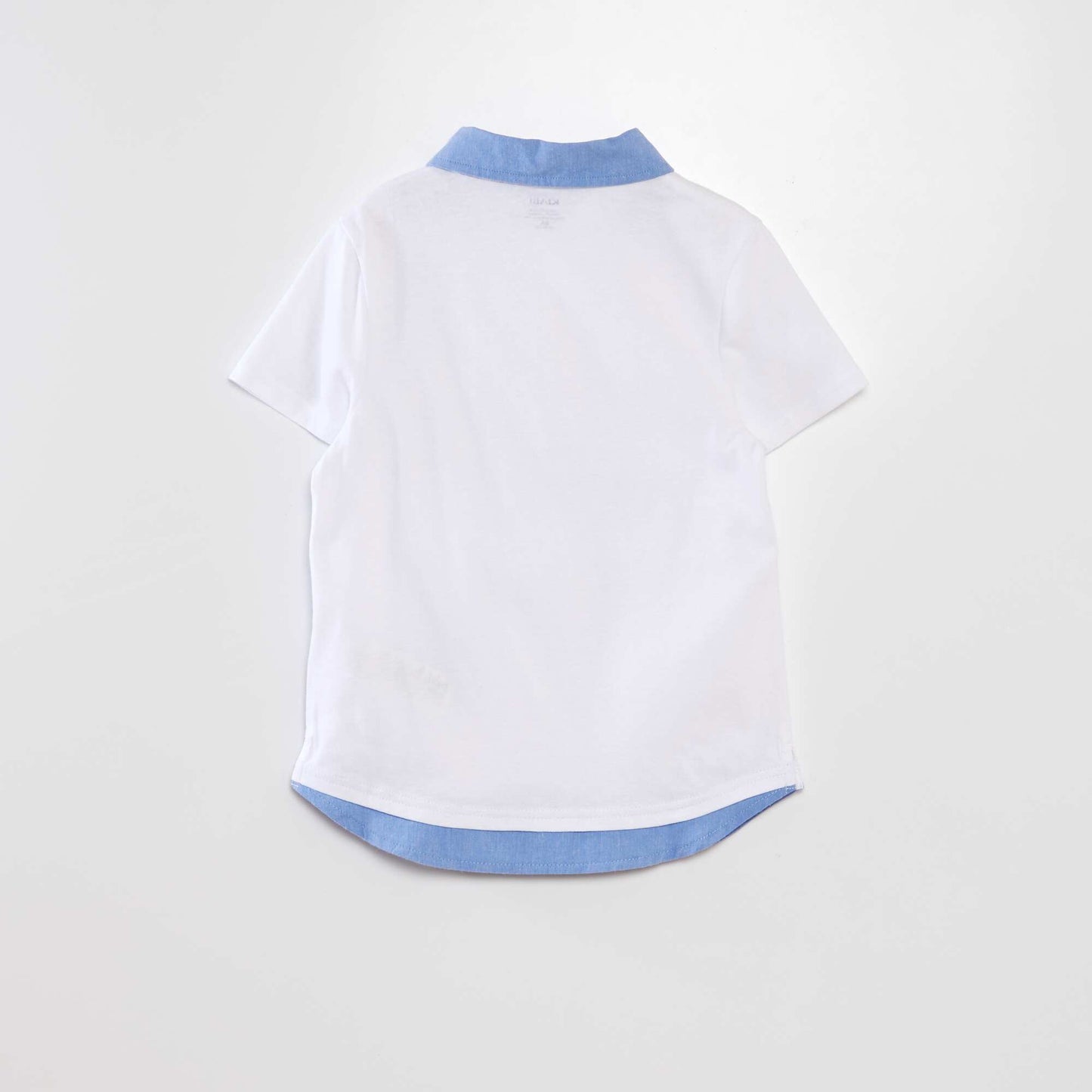 Cotton polo shirt with contrasting collar WHITE