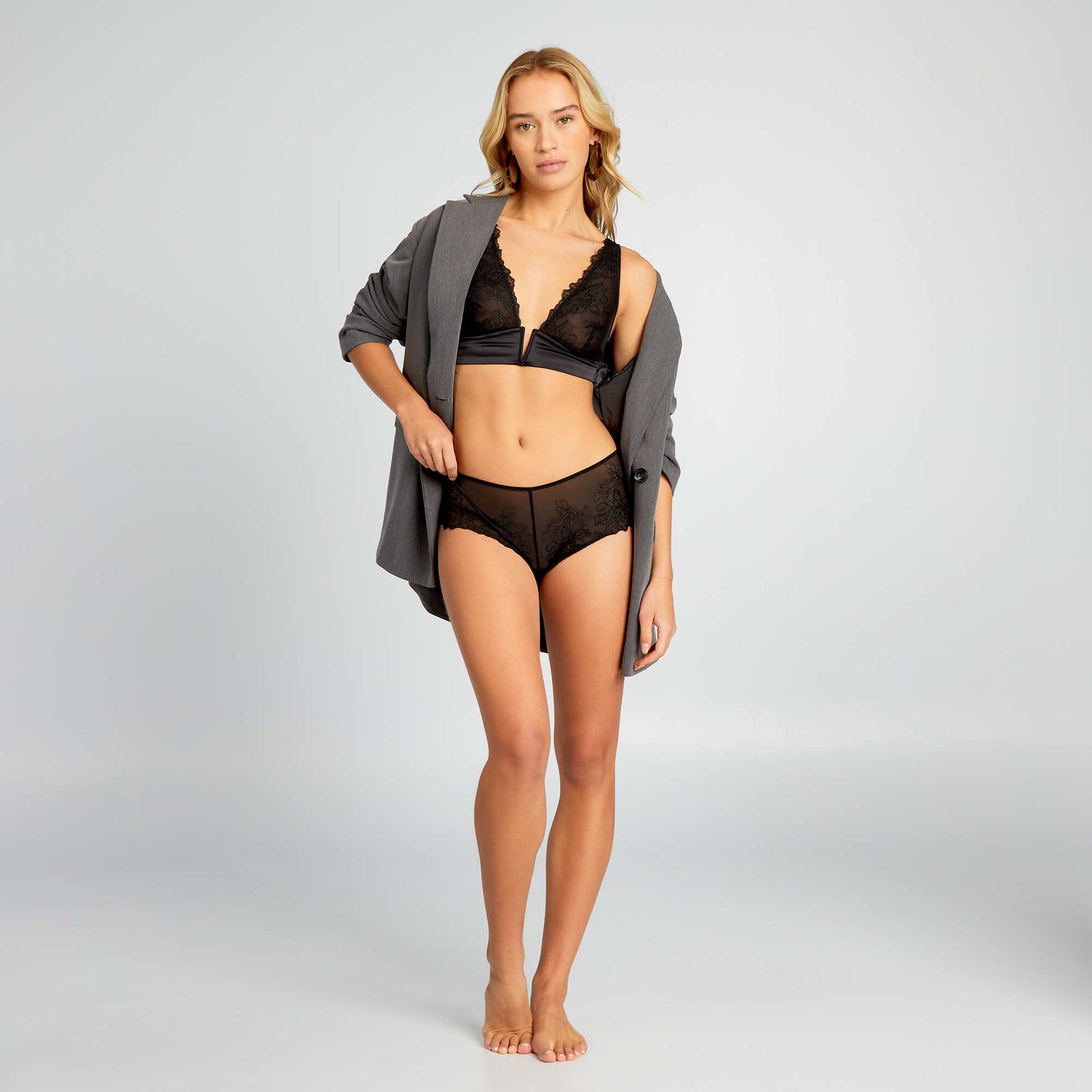Tulle boy shorts black