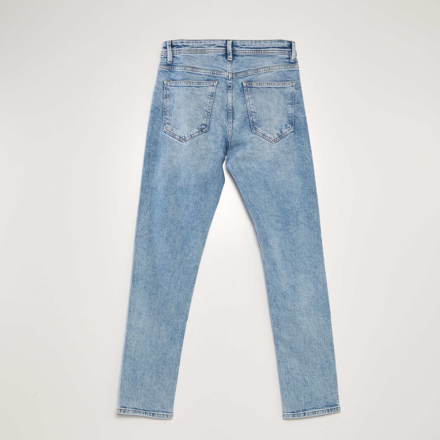 Distressed slim-fit jeans - L32 BLUE
