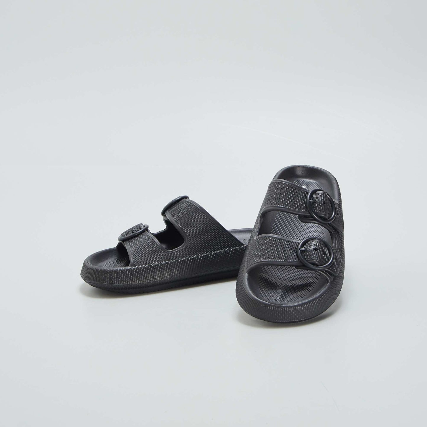 Sliders with buckles BLACK