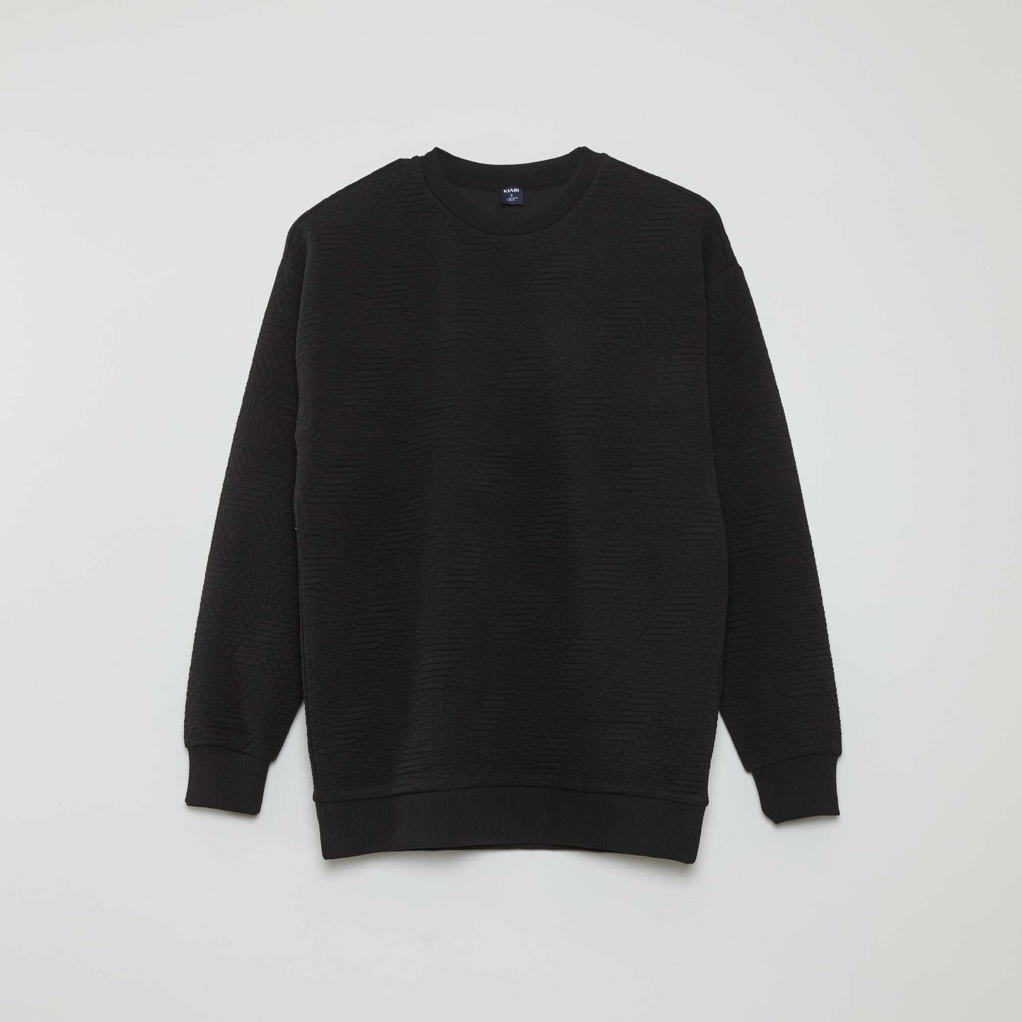 Textured ottoman knit sweater black