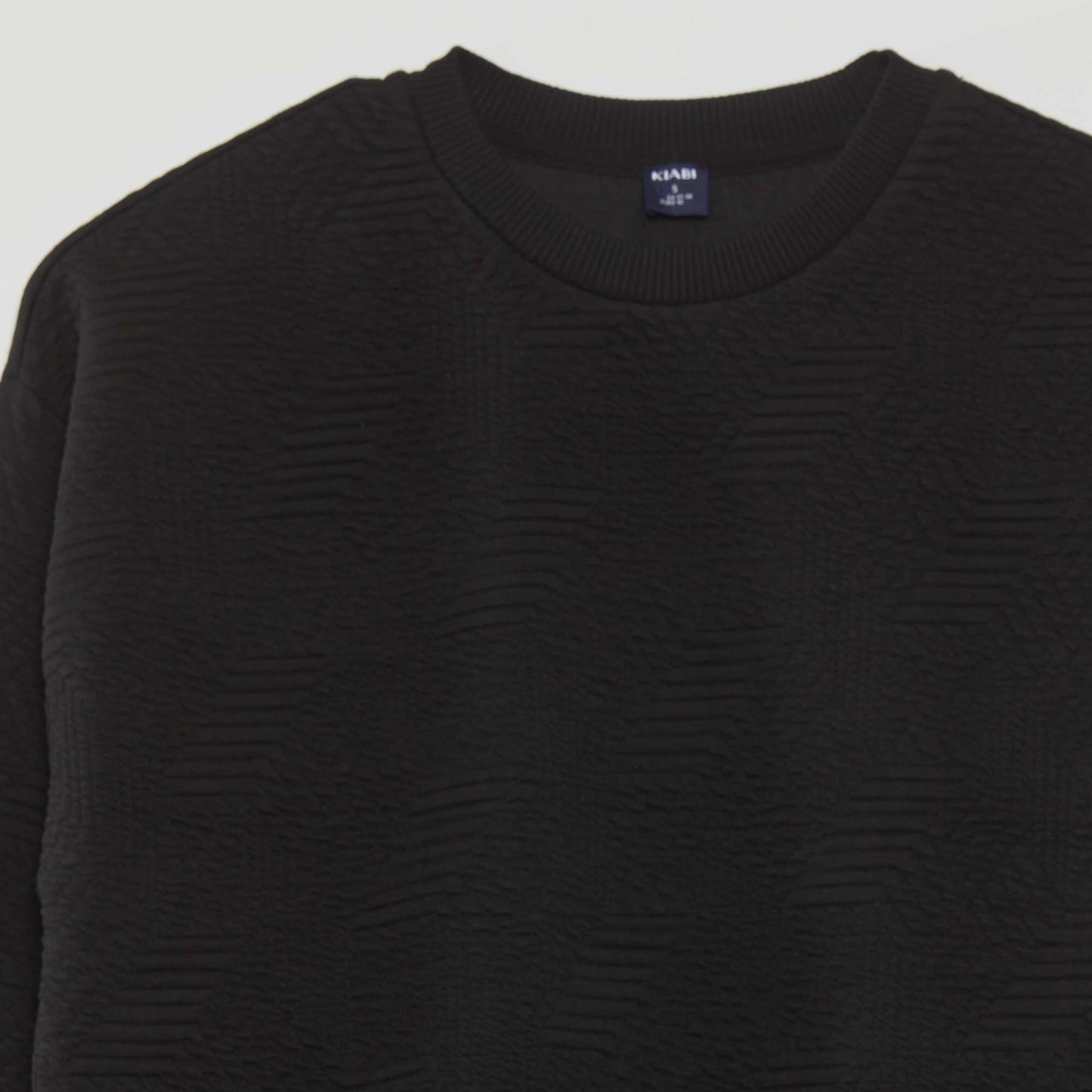 Textured ottoman knit sweater black