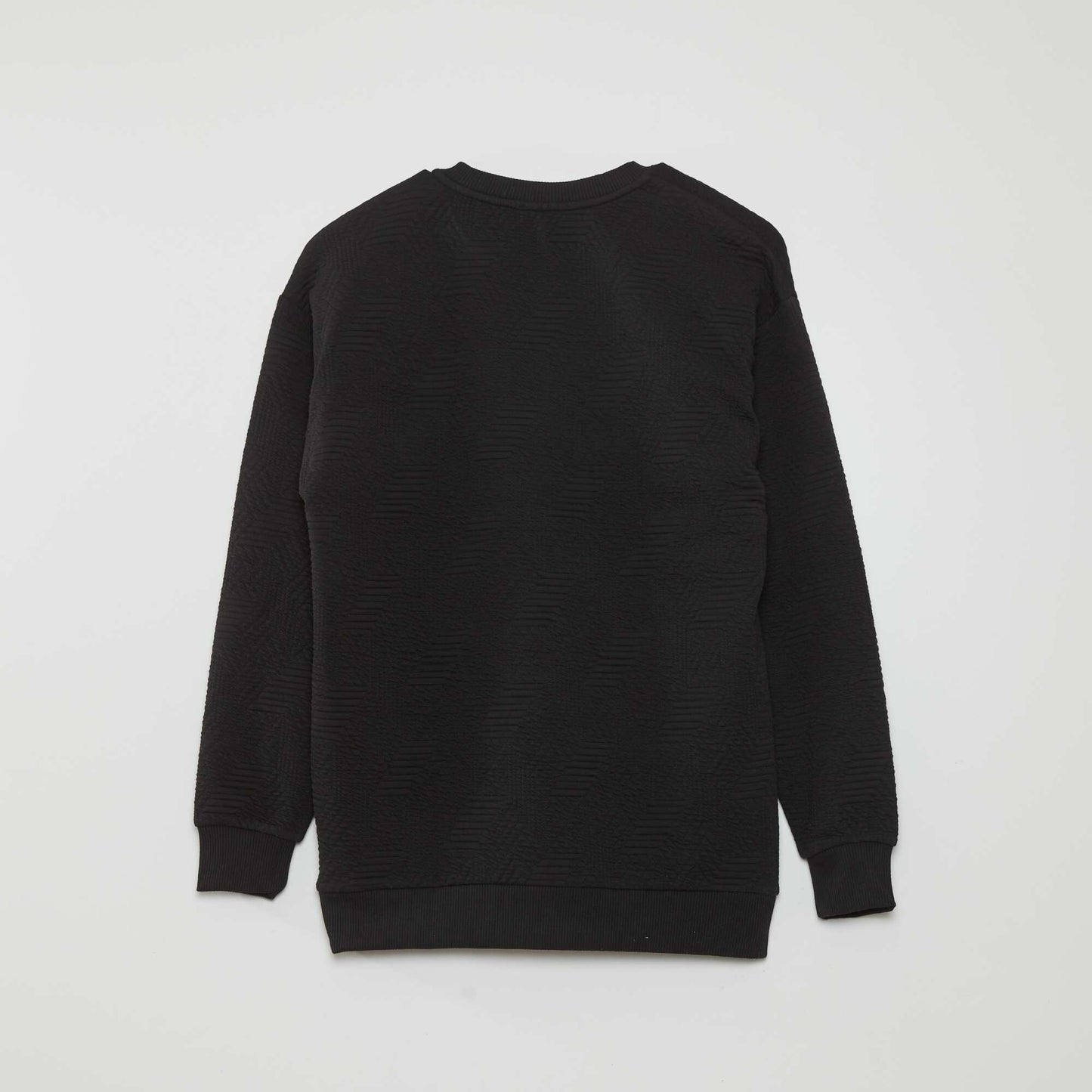 Textured ottoman knit sweater black