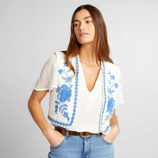 Embroidered waistcoat WHITE