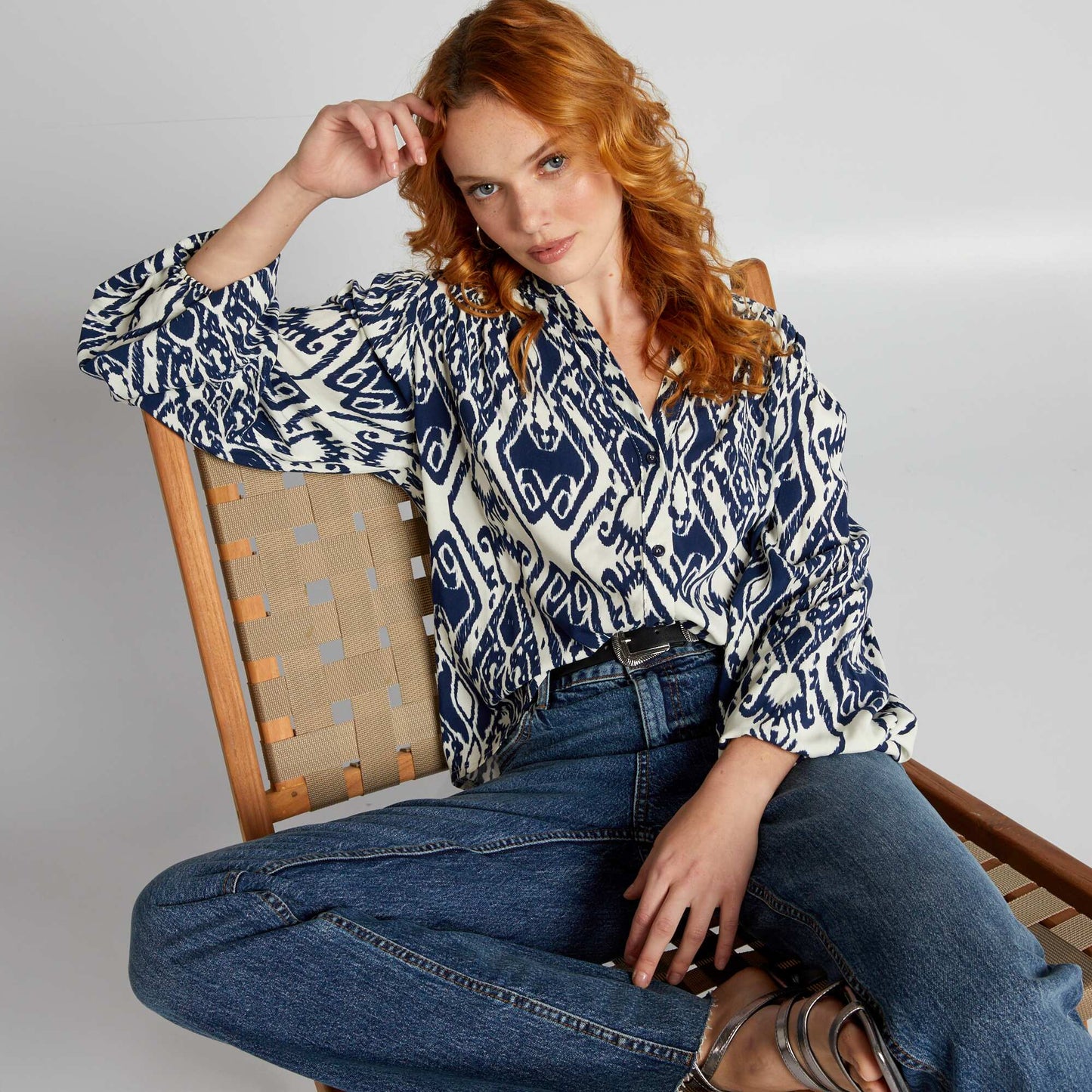 Patterned shirt BLUE