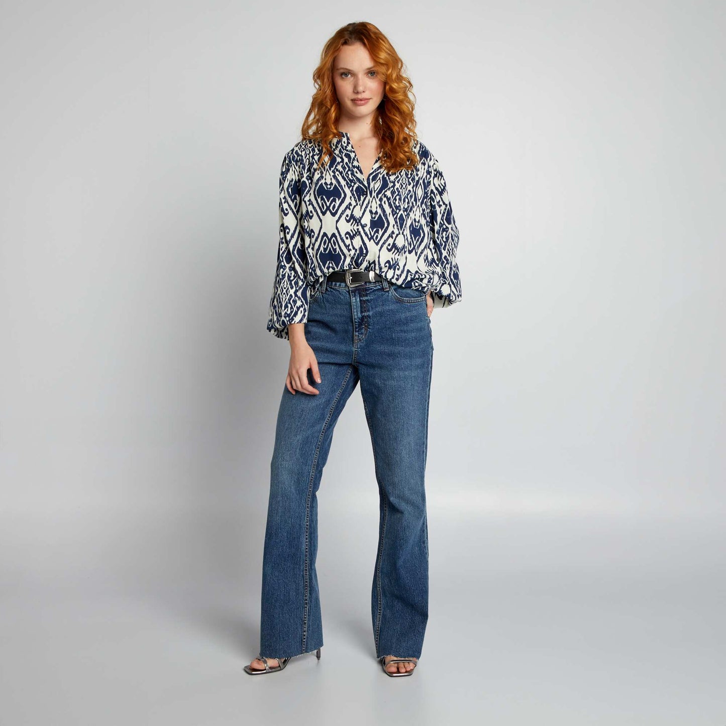 Patterned shirt BLUE