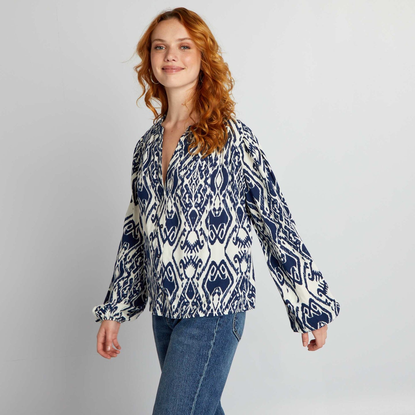 Patterned shirt BLUE