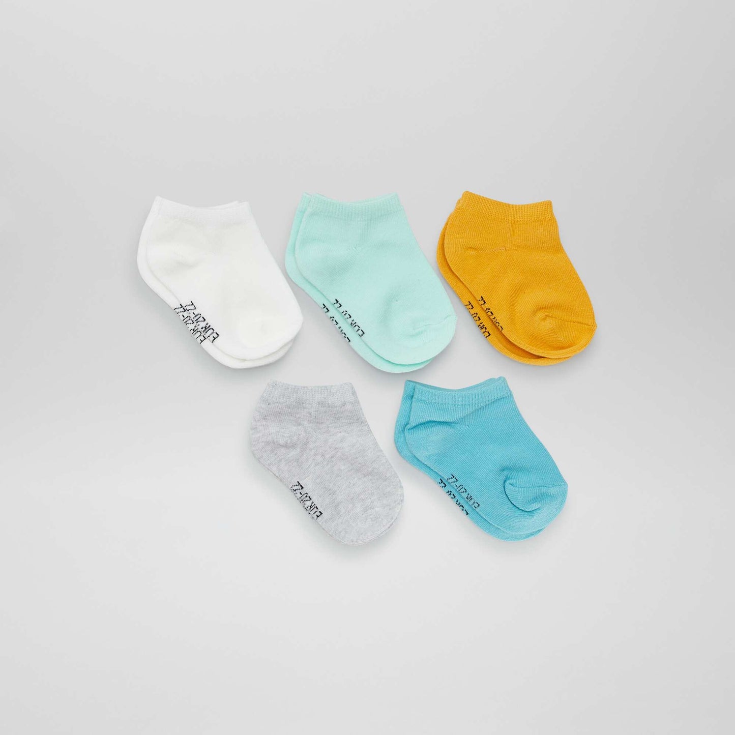 Pack of 5 pairs of plain socks GREY