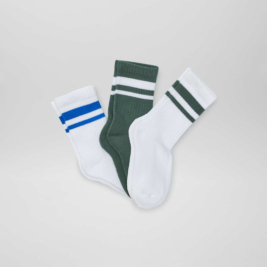 Pack of 3 pairs of sports socks GREEN