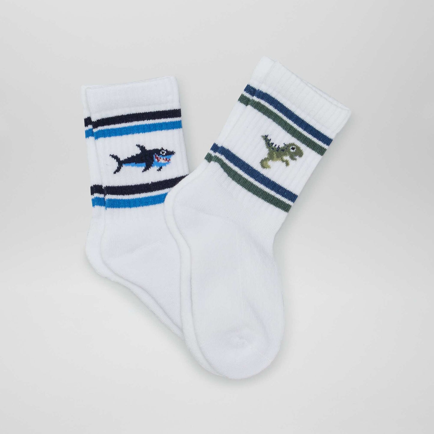 Pack of dinosaur print socks - 2 pairs GREEN
