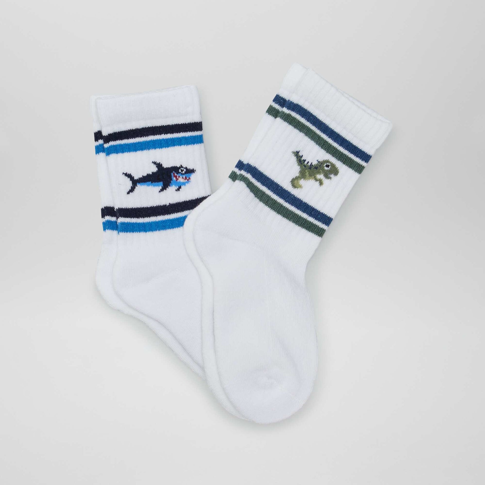 Pack of dinosaur print socks - 2 pairs GREEN