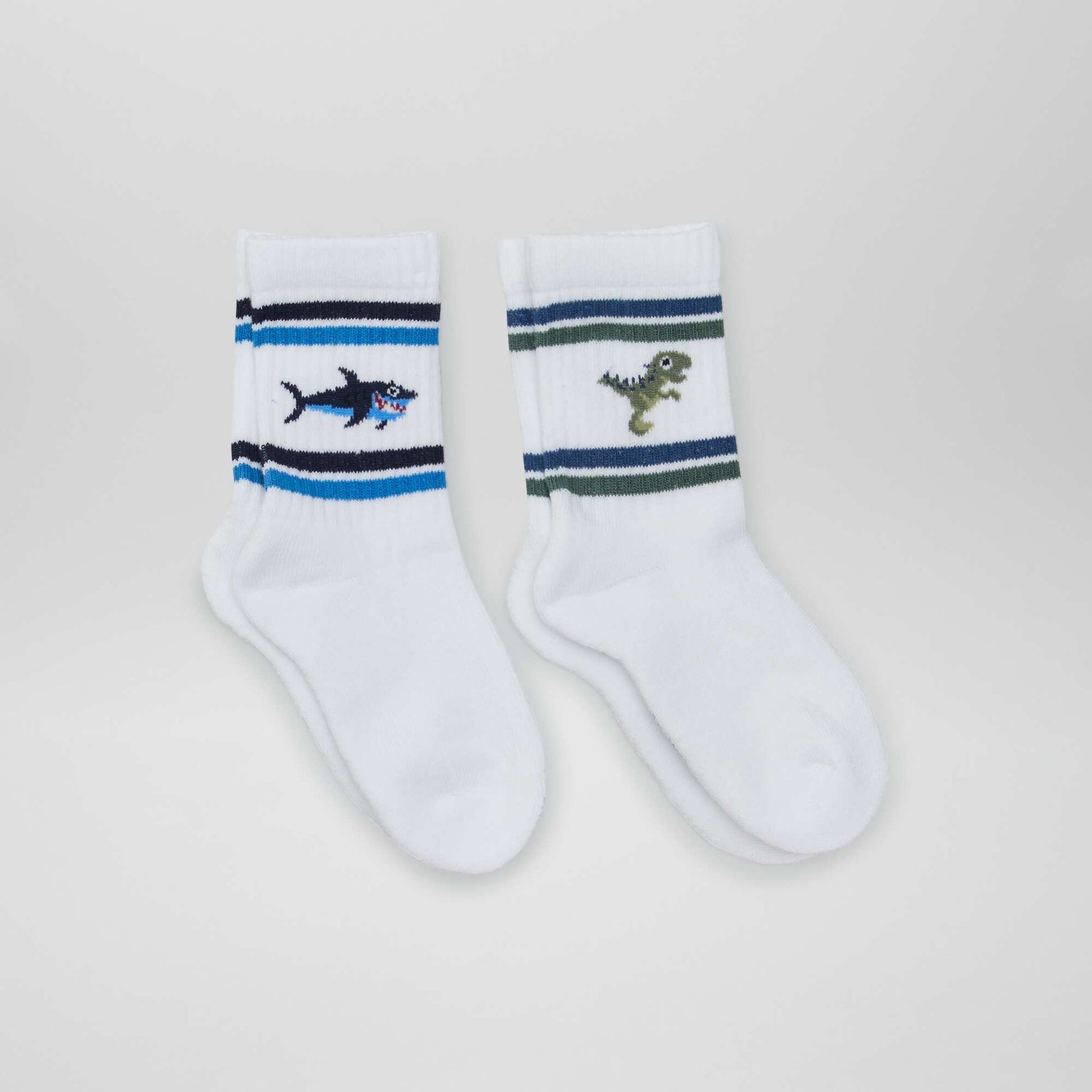 Pack of dinosaur print socks - 2 pairs GREEN