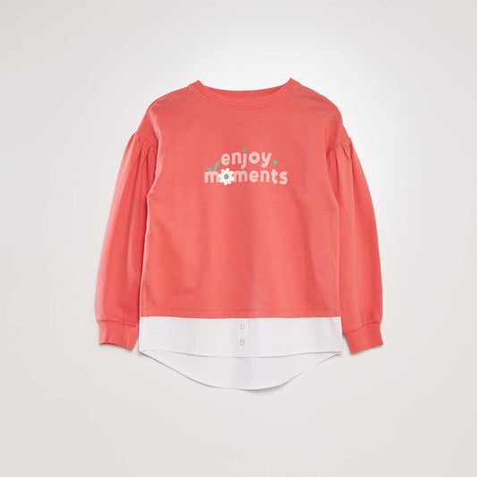 T-shirt with long puff sleeves PINK
