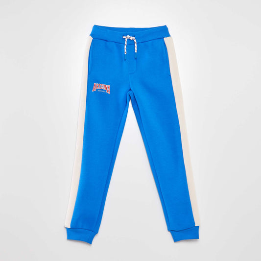 Colour block sweatshirt fabric joggers BLUE