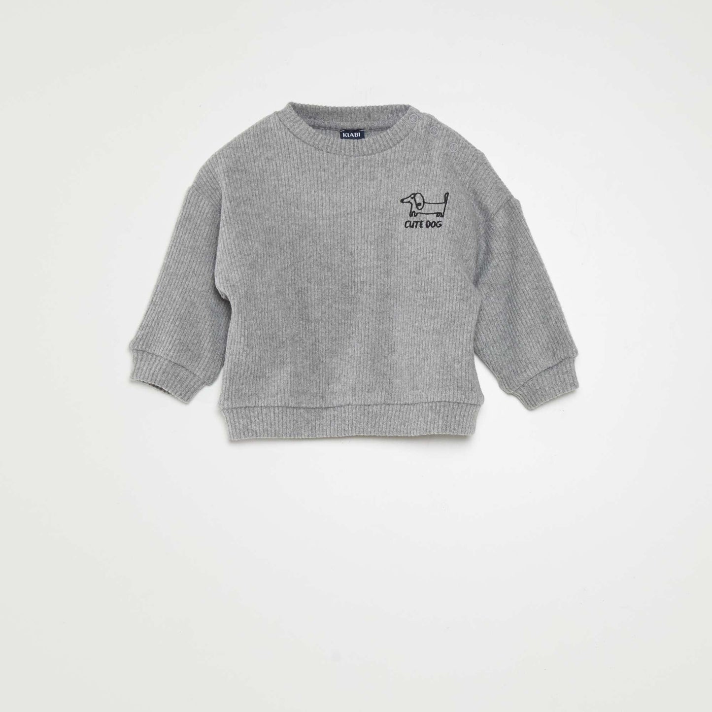 Ribbed sweatshirt + joggers set - 2-piece set GREY