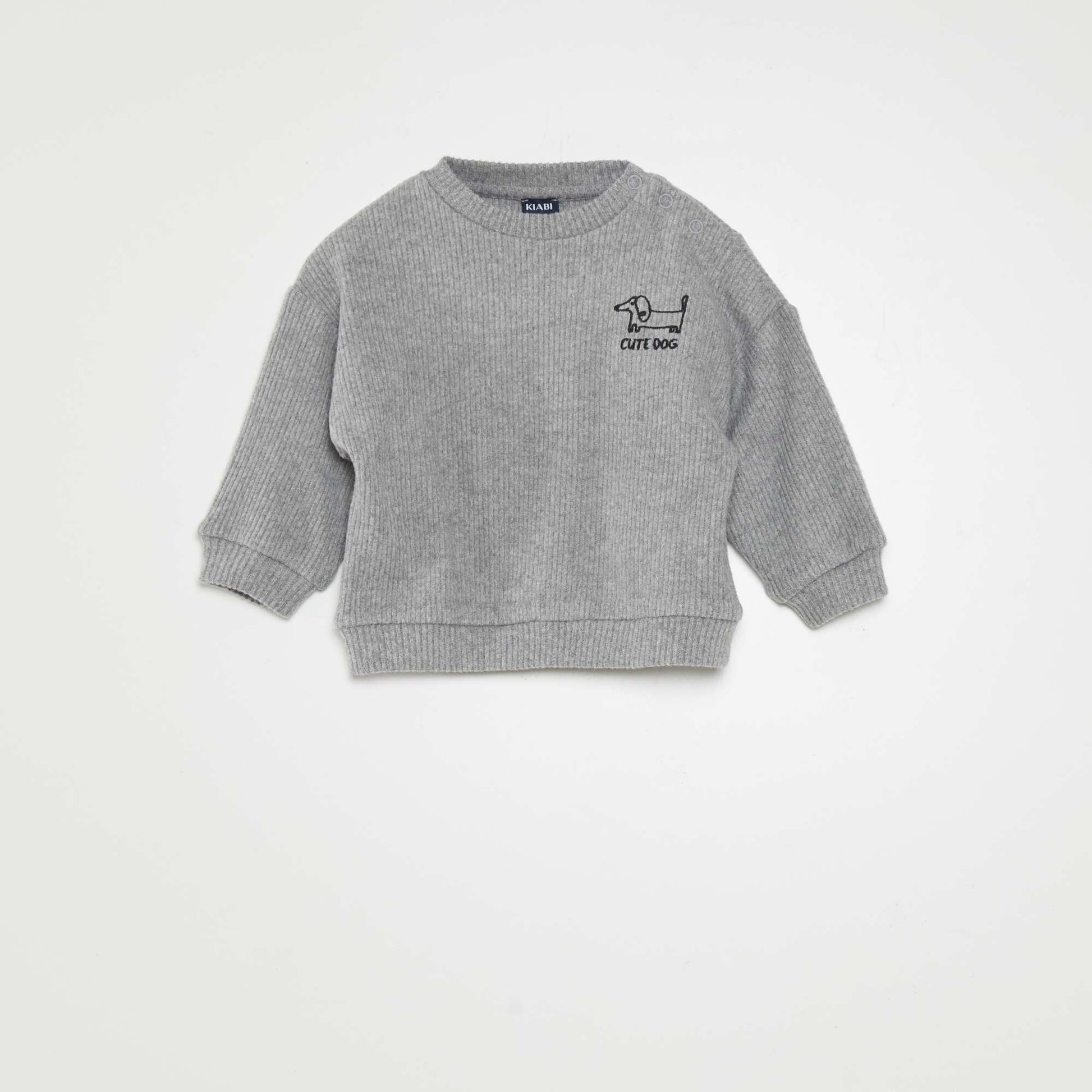 Ribbed sweatshirt + joggers set - 2-piece set GREY