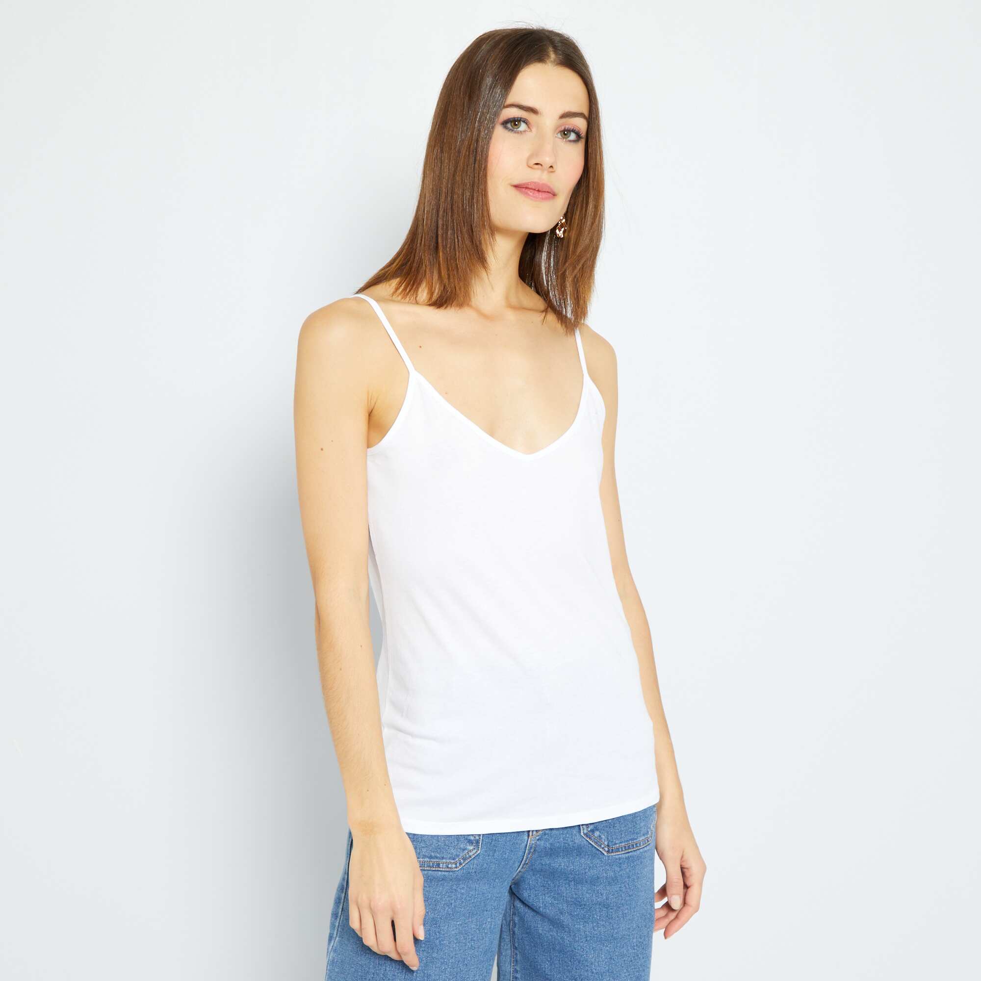 Kiabi Spaghetti strap top white Saudi Arabia Kiabi KSA