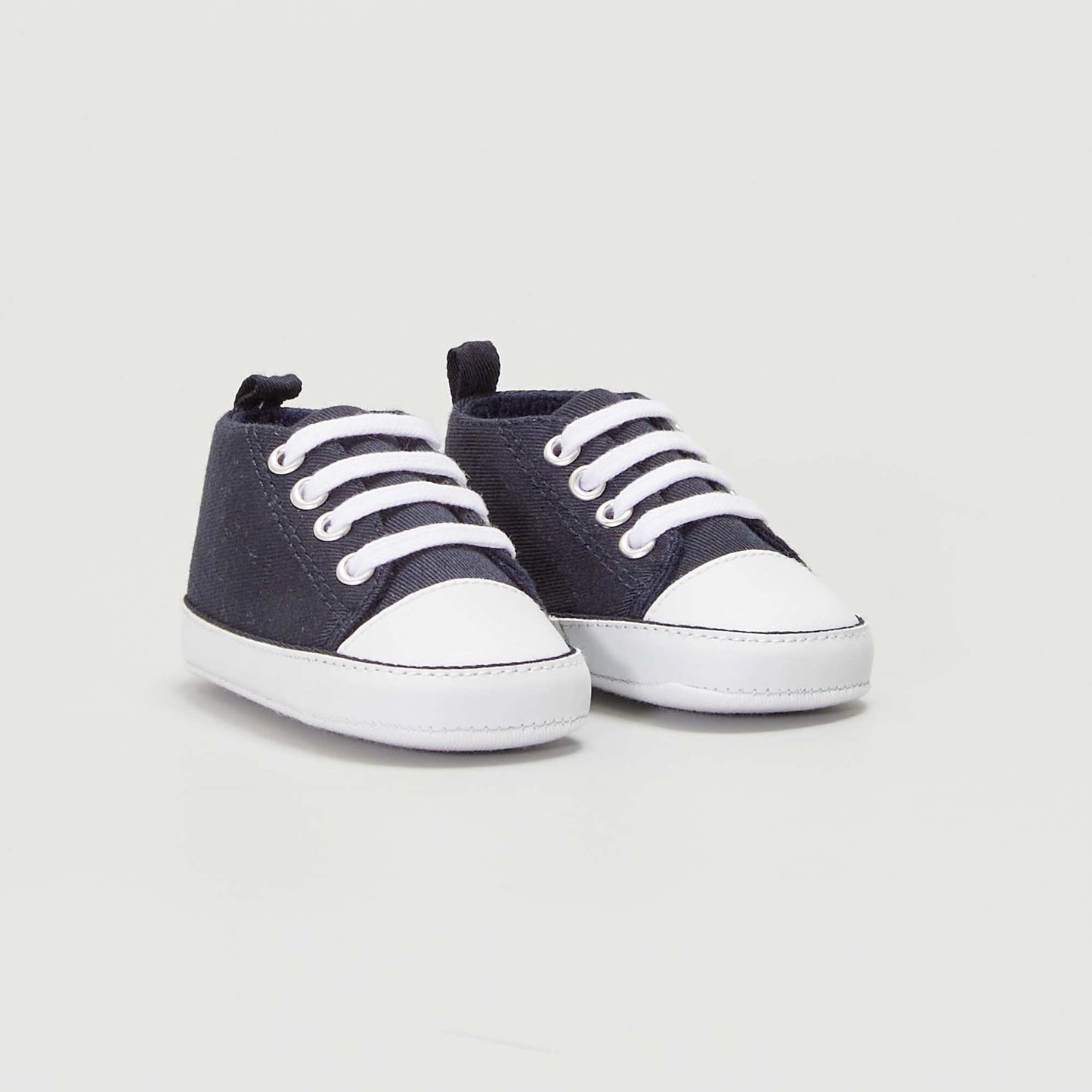 High top canvas trainers blue