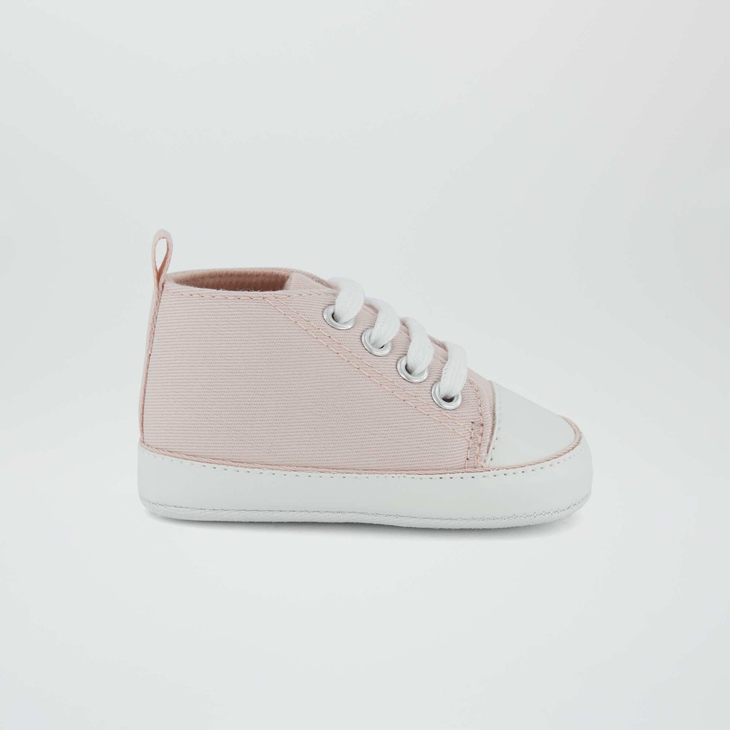 High top canvas trainers PINK